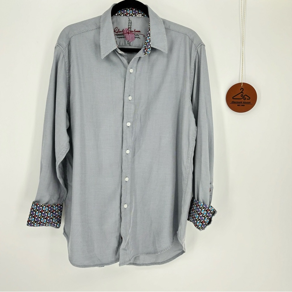 ROBERT GRAHAM Stripe Flip Cuff Button Down‎ Shirt